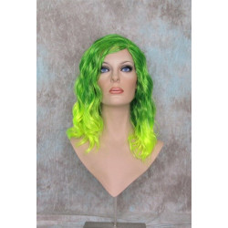 ECSTACY | Mojito Green Light Green Ombre Costume Wig 15" Beach Waves Side Part 