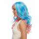 VENUS | Long Curls Blue Over Pink Unicorn 19" HEAT OK US Seller Sepia 