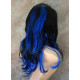 VANITY | Dark Blue Black Mix Long Wig Gentle Waves Full Skin Top Wigs 