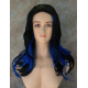 VANITY | Dark Blue Black Mix Long Wig Gentle Waves Full Skin Top Wigs 