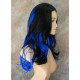 VANITY | Dark Blue Black Mix Long Wig Gentle Waves Full Skin Top Wigs 