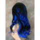 VANITY | Dark Blue Black Mix Long Wig Gentle Waves Full Skin Top Wigs 