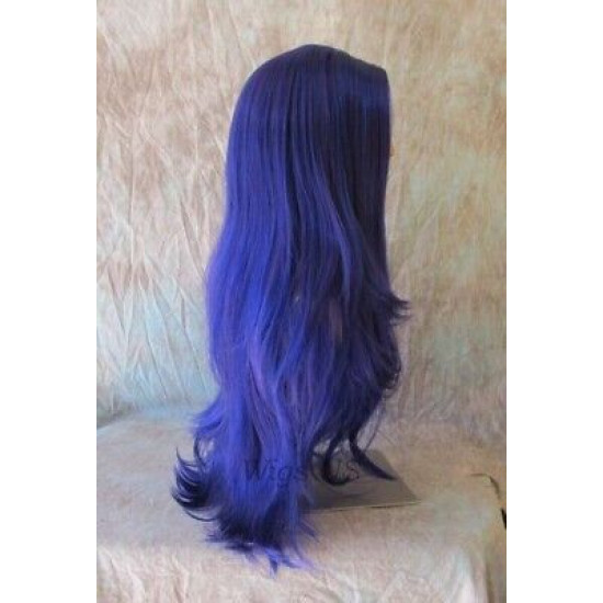 JEAN | Purple Blue Mix Long Wig Layered Colors Costume High Quality Skin Top 