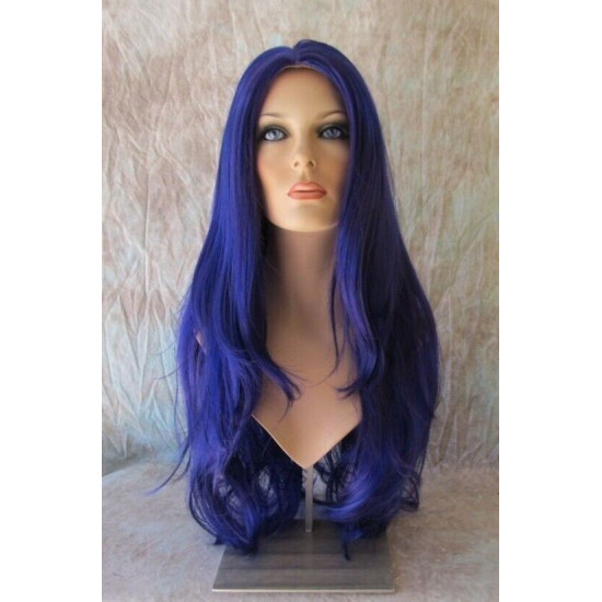 JEAN | Purple Blue Mix Long Wig Layered Colors Costume High Quality Skin Top 