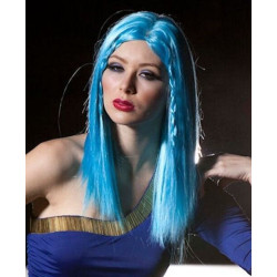 ZEN | Cool Blue COSPLAY Anime Long Wig Straight Skin Top Costume 