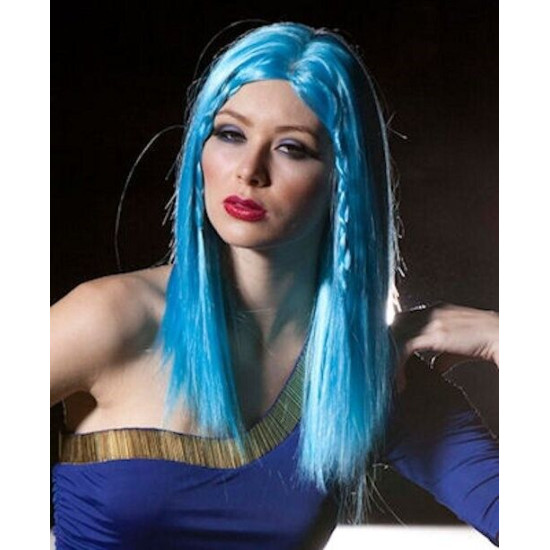ZEN | Cool Blue COSPLAY Anime Long Wig Straight Skin Top Costume 