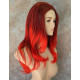 VANITY | Black Red Mix Long Wig Full Skin Top Gentle Layers Costume Wigs 