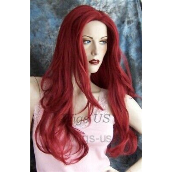JEAN | Burgundy Red Long Wig Quality X-Men Grey Costume Wigs Cosplay