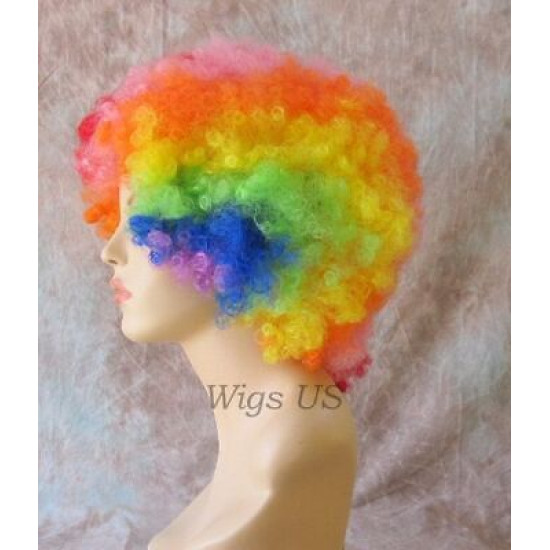 "Marty the Zebra" Style Rainbow Afro Wig Clown Afro Wigs Cosplay Costume