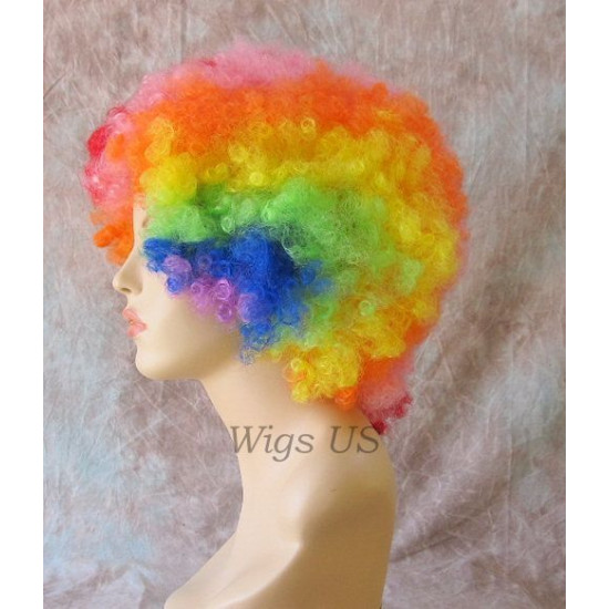 "Marty the Zebra" Style Rainbow Afro Wig Clown Afro Wigs Cosplay Costume