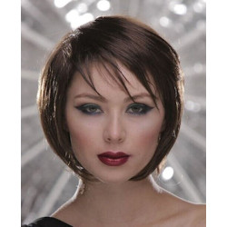 MYSTIC| Chocolate Brown Short Wig Smooth Bob Bangs Anime Cosplay Costume 