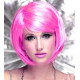 MYSTIC| Hot Pink Short Wig Smooth Bob Bangs Anime Cosplay Costume 