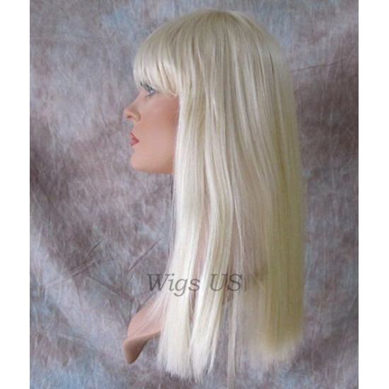 CLEO 601 | 613 Light Blonde Long Cleopatra Wig Straight Full Bangs 22"