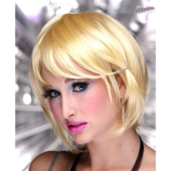 MYSTIC| Apricot Blonde Short Wig Smooth Bob Bangs Anime Cosplay Costume 