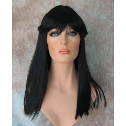 CLEO 601 | Jet Black Long Cleopatra Wig Straight Full Bangs 22"