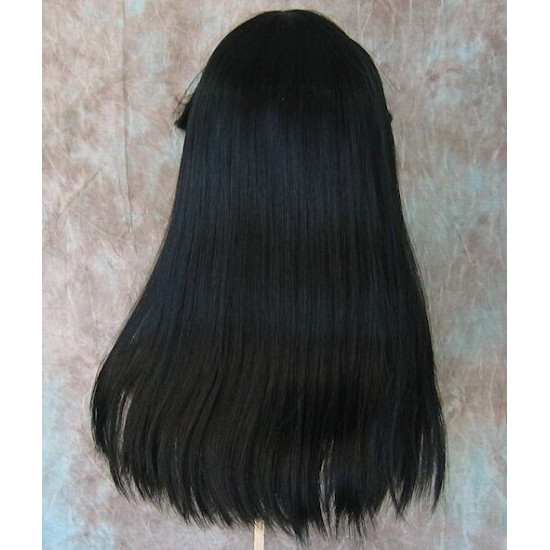 CLEO 601 | Jet Black Long Cleopatra Wig Straight Full Bangs 22"