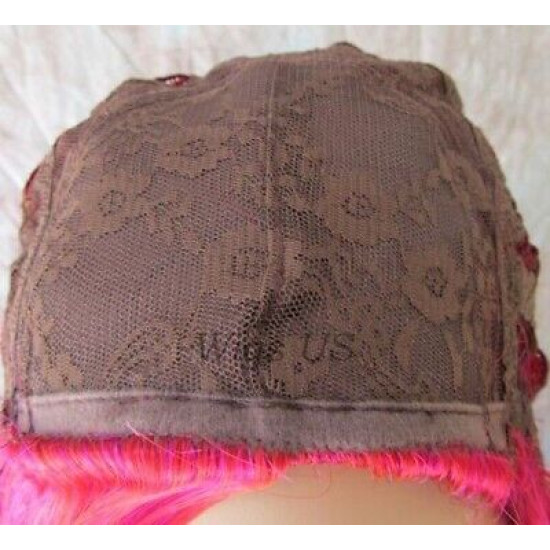 JEAN | Bright Pink Mix Long Wig Layered Colors Costume High Quality Skin Top 