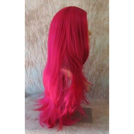 JEAN | Bright Pink Mix Long Wig Layered Colors Costume High Quality Skin Top 