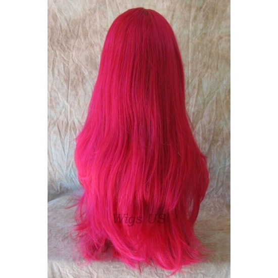 JEAN | Bright Pink Mix Long Wig Layered Colors Costume High Quality Skin Top 