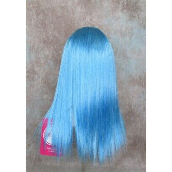 FORTUNE | Cool Blue Long Wig Bangs Center Skin Part Cosplay Anime Comic-Con 