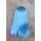 FORTUNE | Cool Blue Long Wig Bangs Center Skin Part Cosplay Anime Comic-Con 