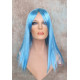 FORTUNE | Cool Blue Long Wig Bangs Center Skin Part Cosplay Anime Comic-Con 