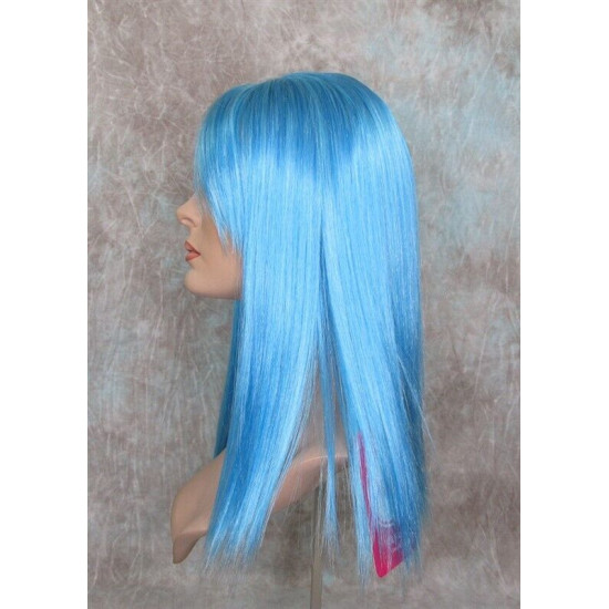 FORTUNE | Cool Blue Long Wig Bangs Center Skin Part Cosplay Anime Comic-Con 