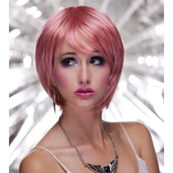MYSTIC| Dark Pink Venom Short Wig Smooth Bob Bangs Anime Cosplay Costume 
