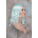 ECSTACY | Cool Mint Light Blue Costume Wig 15" Beach Waves Skin Side Part 