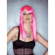FORTUNE | Hot Pink Long Wig Bangs Center Skin Part Cosplay Anime Comic-Con 