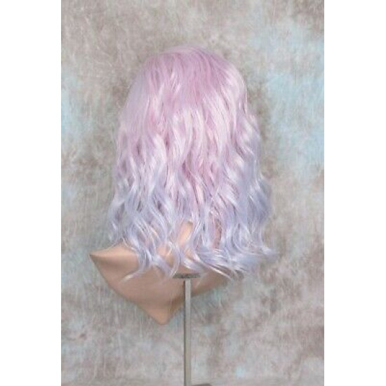 ECSTACY | Wild Wisteria Pink Blue Lavender Costume Wig 15" Beach Wave Side Part