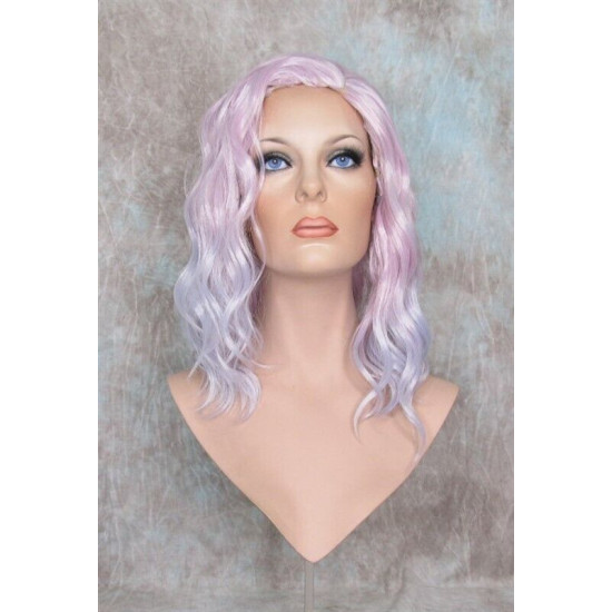 ECSTACY | Wild Wisteria Pink Blue Lavender Costume Wig 15" Beach Wave Side Part