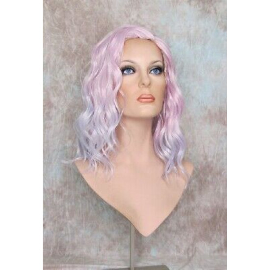 ECSTACY | Wild Wisteria Pink Blue Lavender Costume Wig 15" Beach Wave Side Part