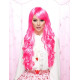 JOI | Pink Explosion Long Lolita Wig Curly Clip On Ponytail Cosplay Anime Blush 