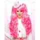 JOI | Pink Explosion Long Lolita Wig Curly Clip On Ponytail Cosplay Anime Blush 