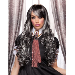 JOI | White Shadow Long Lolita Wig Curly Clip On Pony Tail Cosplay Anime Blush 
