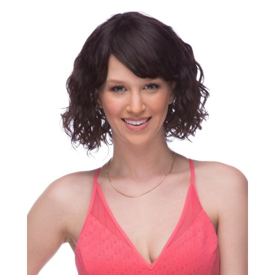 H BLAIR | Natural Black 100% Brazilian Remy Human Hair Wig Waves Bangs 