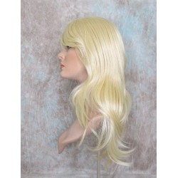 HB MELINDA | Light Blonde Long Wig Layers Human Hair Blend Bangs Part 