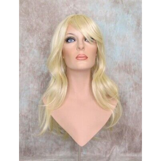 HB MELINDA | Light Blonde Long Wig Layers Human Hair Blend Bangs Part 