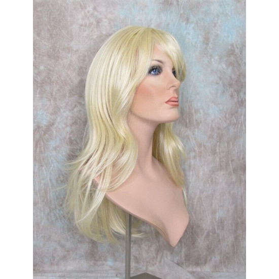 HB MELINDA | Light Blonde Long Wig Layers Human Hair Blend Bangs Part 