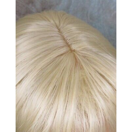 HB MELINDA | Light Blonde Long Wig Layers Human Hair Blend Bangs Part 