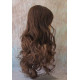 HB NOELLE | Brown Auburn Mix Long Wig Human Hair Blend HEAT OK Curly Bangs 