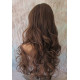 HB NOELLE | Brown Auburn Mix Long Wig Human Hair Blend HEAT OK Curly Bangs 