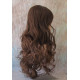 HB NOELLE | Brown Auburn Mix Long Wig Human Hair Blend HEAT OK Curly Bangs 