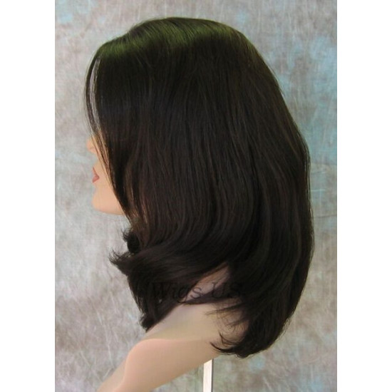 SAMANTHA HH | Dark Brown 100% Human Hair Wig Long Bob Monofilament Front 