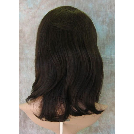 SAMANTHA HH | Dark Brown 100% Human Hair Wig Long Bob Monofilament Front 