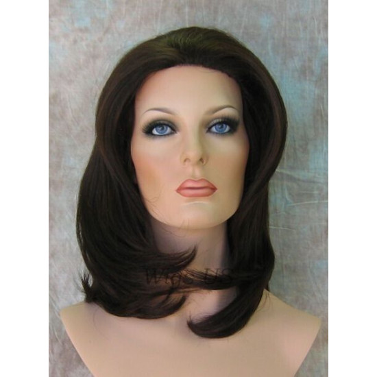 SAMANTHA HH | Dark Brown 100% Human Hair Wig Long Bob Monofilament Front 