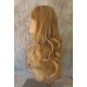 HB NOELLE | Strawberry Blonde Mix Long Wig Human Hair Blend HEAT OK Curly Bangs 