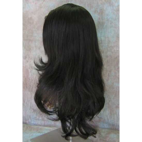 HB JULIETTE | Jet Black Long Wig Heat OK Human Hair Blend Skin Top Wigs US 1 