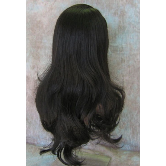 HB JULIETTE | Jet Black Long Wig Heat OK Human Hair Blend Skin Top Wigs US 1 
